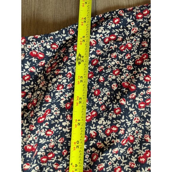 Abercrombie & Fitch Womens Floral Long Sleeve Button-Up Shirt Navy/Red Size L - Picture 5 of 6